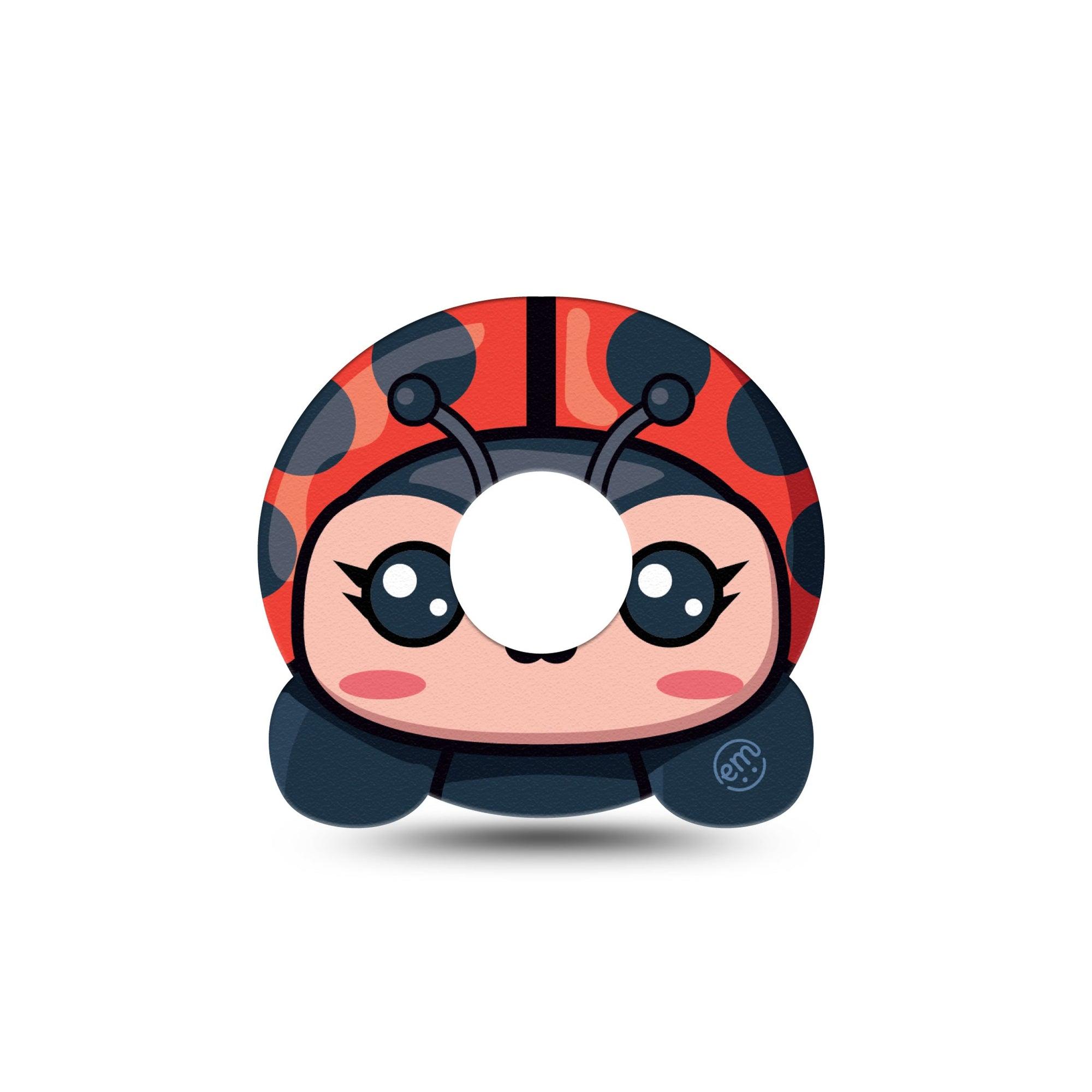 ExpressionMed Lady Bug Freestyle Libre 3 Cute Shape Tape Single Tape Cute Lady Bug, Overlay Tape Continuous Glucose Monitor Design