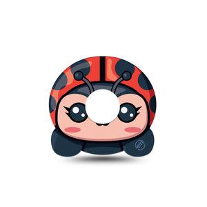 ExpressionMed Lady Bug Freestyle Libre 3 Cute Shape Tape Single Tape Cute Lady Bug, Overlay Tape Continuous Glucose Monitor Design