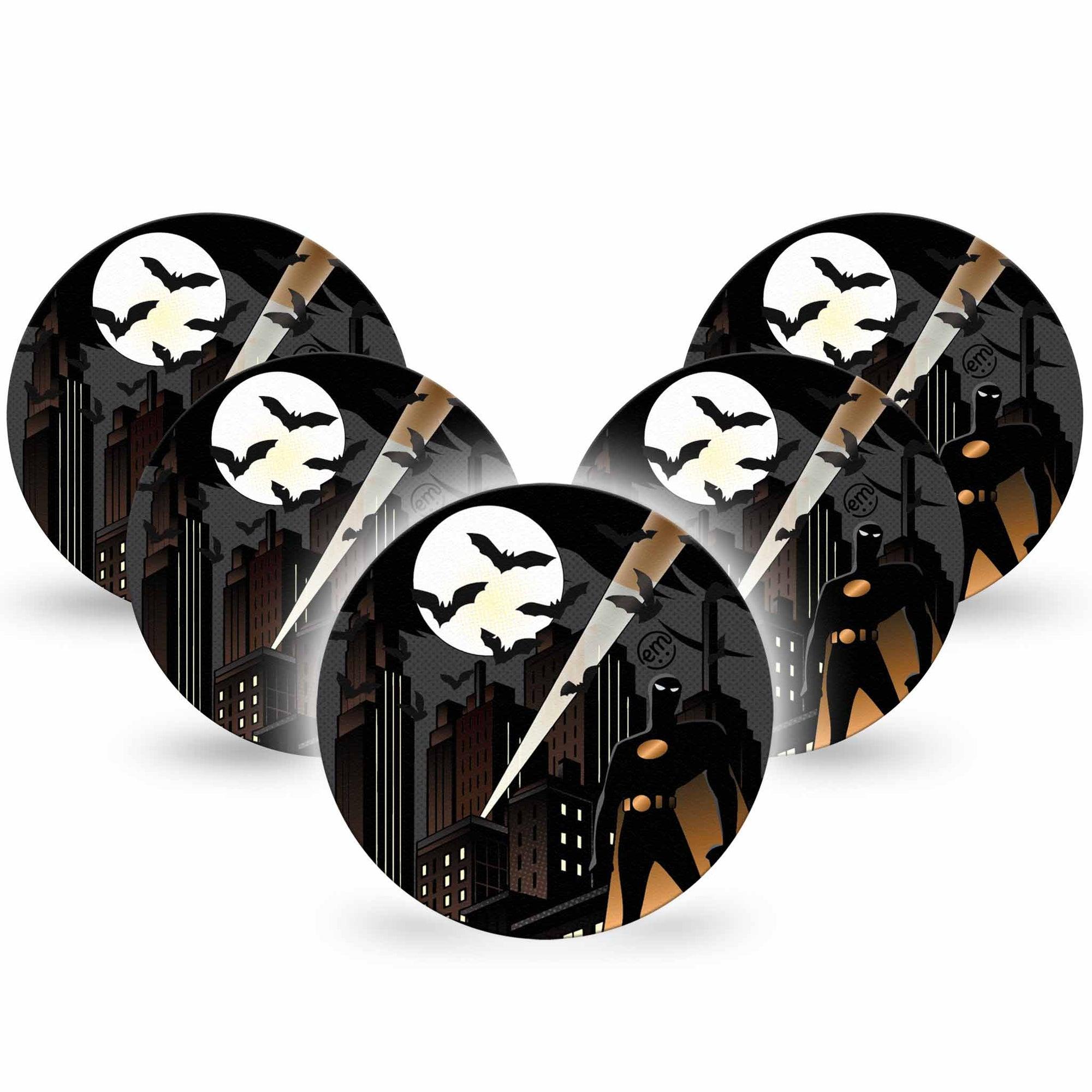 ExpressionMed Bat Man  Dexcom G7 Overpatch, Dexcom Stelo Glucose Biosensor System, 5-Pack Tape Batman in the City, Overlay Tape CGM Design