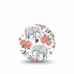 ExpressionMed Sweet Elephants Freestyle Libre 3 and Libre 3 Plus, Single Tape and Single Sticker soft animal graphic Accessories for Continuous Glucose Monitor