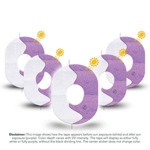 ExpressionMed Solar Violet Dexcom G7 Tape, Dexcom Stelo Glucose Biosensor System, 5-Pack Tape Sunlight-Responsive Color, Overlay Tape CGM Design