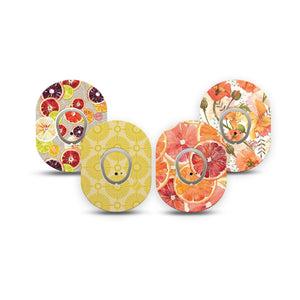 ExpressionMed Citrus Crush Dexcom G7 and Dexcom Stelo Glucose Biosensor System Mini, tape and sticker  citrus slice pattern Adhesive Tape for CGM