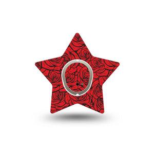ExpressionMed Roses Dexcom G7 and Dexcom Stelo Glucose Biosensor System Star, Single Tape and Single Sticker Line art roses Adhesive Patch for CGM