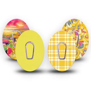 ExpressionMed Sunlit Yellow Dexcom G6, tape and sticker  yellow summer style Waterproof Plaster for Continuous Glucose Monitor