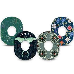 ExpressionMed Muted Mosses Variety Pack Dexcom G7 Tape, Dexcom Stelo Glucose Biosensor System, 4-Pack Tape Variety, Teal Green Blue Tones, Overlay Tape CGM Design