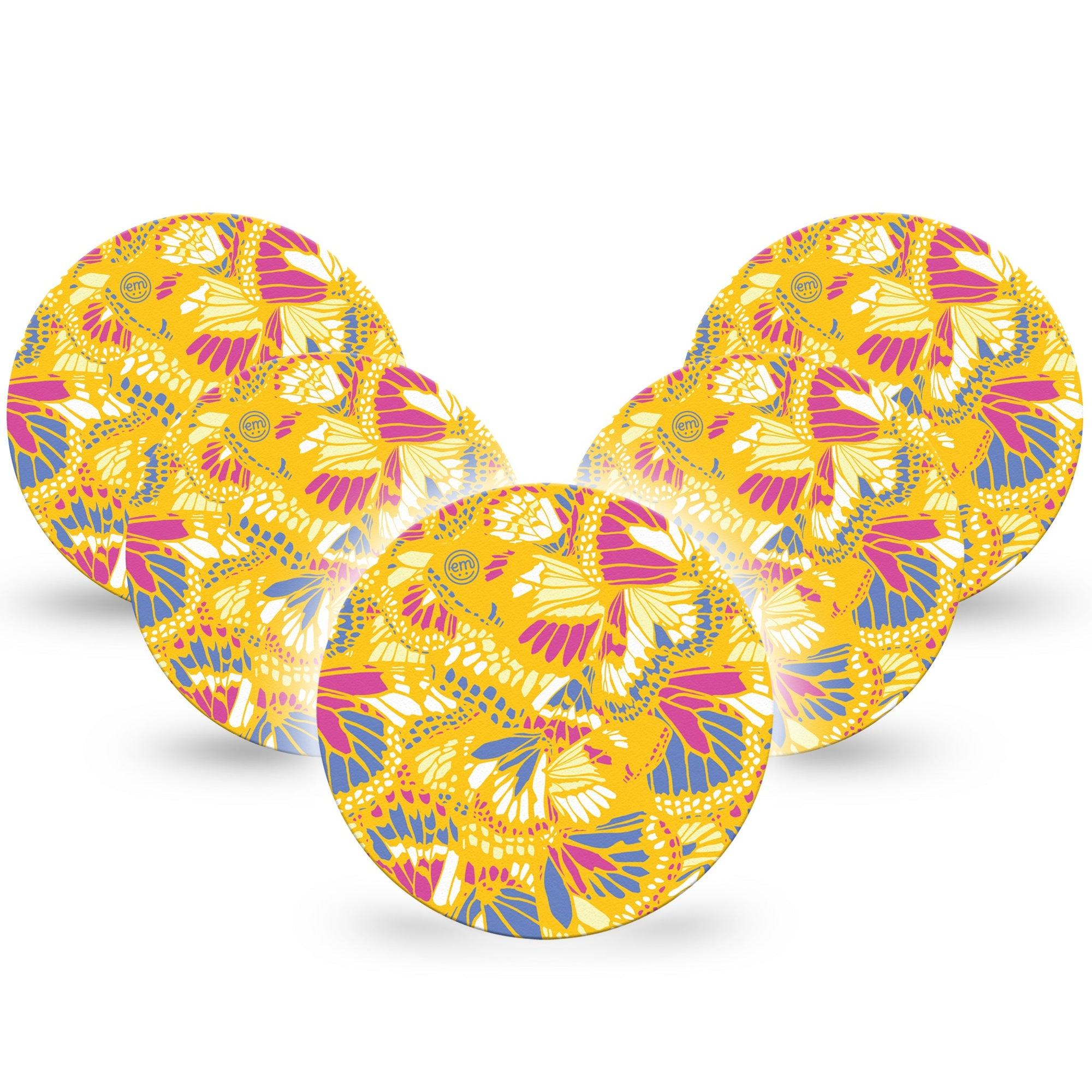 ExpressionMed Yellow Butterfly Wings Dexcom G7 Overpatch Tapes, Dexcom Stelo