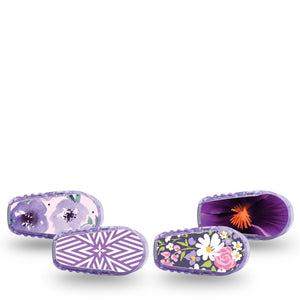 ExpressionMed Purple Hues Variety Pack Dexcom G6 Sticker, 4-Pack Sticker Variety Solar-Reactive Purple, Vinyl Decoration Continuous Glucose Monitor Design