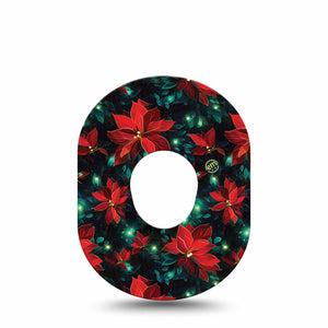 ExpressionMed Christmas Floral Dexcom G7 Tape, Dexcom Stelo Glucose Biosensor System, Single Tape Christmas Lights, Overlay Tape CGM Design