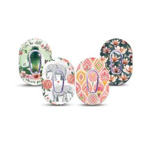ExpressionMed Balance Bloom Dexcom G6 Mini, tape and sticker  modern balanced flower design Waterproof Adhesive Tape for CGM