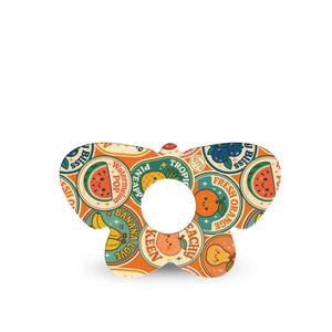 ExpressionMed Fruit Stickers Freestyle Libre 3 and Libre 3 Plus Butterfly, Single Tape Fruit stickers Waterproof Adhesive Tape for CGM