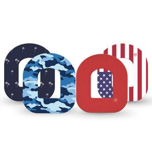 ExpressionMed USA Basics Omnipod, 4-Pack Tape usa color palette Decorative Adhesive Tape For Pump