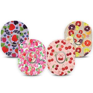 ExpressionMed Berrylicious Variety Pack Dexcom G7 Sticker and Tape, Dexcom Stelo Glucose Biosensor System,  Sweet Summer Treats, Vinyl Sticker and Tape Pairing Continuous Glucose Monitor Design