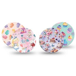 ExpressionMed Mad Hatter's Delight Variety Pack Freestyle Libre 3 and Libre 3 Plus Overpatch 4-Pack  Tape Variety Pastel Tea And Treats, Adhesive Patch CGM Design