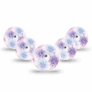 ExpressionMed Wisteria Fade Freestyle Libre 3 and Libre 3 Plus, 5-Pack Tape and 5-Pack Sticker Spring purple bouquet Sensor Cover for CGM