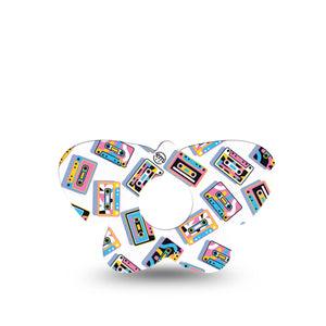 ExpressionMed Vintage Music Tapes Freestyle Libre 3 and Libre 3 Plus Butterfly Shape Tape Single Tape Vintage Cassette Tapes, Overlay Patch CGM Design