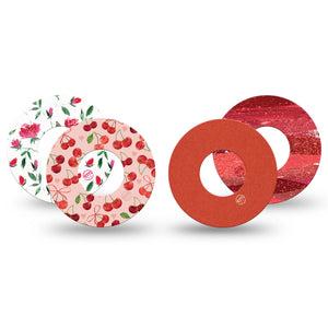 ExpressionMed Crimson Variety Pack Freestyle Libre and Libre 2 Plus Tape, Abbott Lingo, 4-Pack Tape Variety Pantone 485 U Inspired, Fixing Ring Tape Continuous Glucose Monitor Design