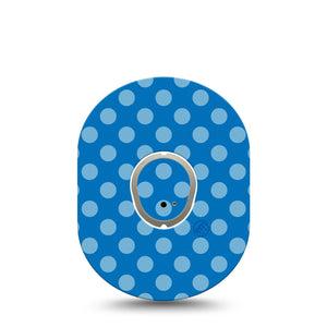 ExpressionMed Blue Polka Dots Dexcom G7 Tape, Dexcom Stelo Glucose Biosensor System, Single Tape and Single Sticker Playful Dot Print, Overlay Tape CGM Design