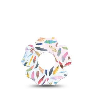 ExpressionMed Feathers Infusion Set Flower Shape Tape 5-Pack Tape Gentle Plumes, Plaster Continuous Glucose Monitor Design
