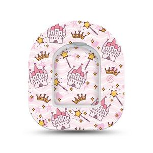 ExpressionMed Castles Omnipod Surface Center Sticker and Mini Tape Princess Fairytale Inspired Vinyl Sticker and Tape Design Pump Design