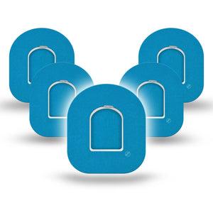 ExpressionMed Teal Omnipod Tape, 5-Pack Tape and 5-Pack Sticker Pantone Color, Adhesive Patch Pump Design