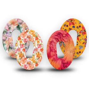 ExpressionMed Ruffle Bloom Dexcom G6, 4-Pack Tape floral ruffle style Decorative Adhesive Tape for CGM
