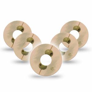 ExpressionMed Olives Freestyle Libre 3 and Libre 3 Plus, 5-Pack martini inspired Sensor Decoration for CGM
