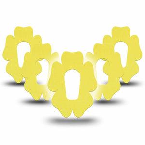 ExpressionMed Butter Yellow Dexcom G6 Flower Shape Tape, 5-Pack Tape Color Sample Inspired, Adhesive Patch Continuous Glucose Monitor Design
