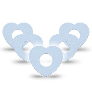 ExpressionMed Light Wash Jeans Infusion Set Heart Shape Tape, 10-Pack Tape Pantone Color, Adhesive Tape Continuous Glucose Monitor Design