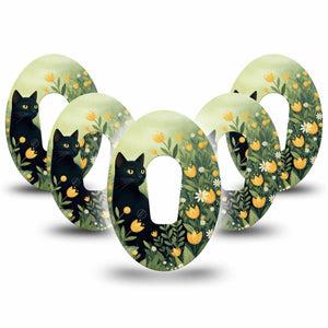 ExpressionMed Jungle Cat Dexcom G6, 5-Pack Cat and tulips Best Covers for CGM
