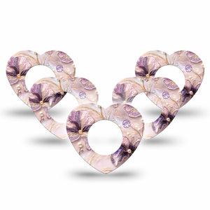 ExpressionMed Pink Pearls Freestyle Libre, Libre 2 Plus, and Abbott Lingo Heart, 5-Pack Pearl flowers Adhesive Tape for Continuous Glucose Monitor
