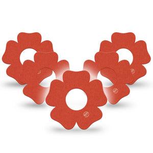 ExpressionMed Cherry Red Infusion Set Flower Shape Tape, 10-Pack Tape Color Sample Inspired, Plaster Continuous Glucose Monitor Design