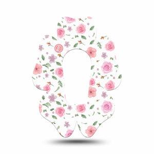 ExpressionMed Pastel Flower Dexcom G6 Flower Shape Tape Single Tape Pastel Blooms, Adhesive Patch Continuous Glucose Monitor Design