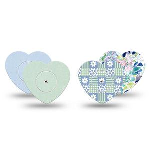 ExpressionMed Soft Balance Freestyle Libre, Libre 2 Plus, and Abbott Lingo Heart, tape and sticker  Solid and floral mix Decorative Patch for CGM