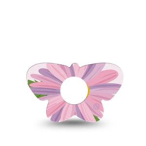 ExpressionMed Daisy Infusion Set Butterfly Shape Tape 5-Pack Tape Pink Floral Plaster Continuous Glucose Monitor Design