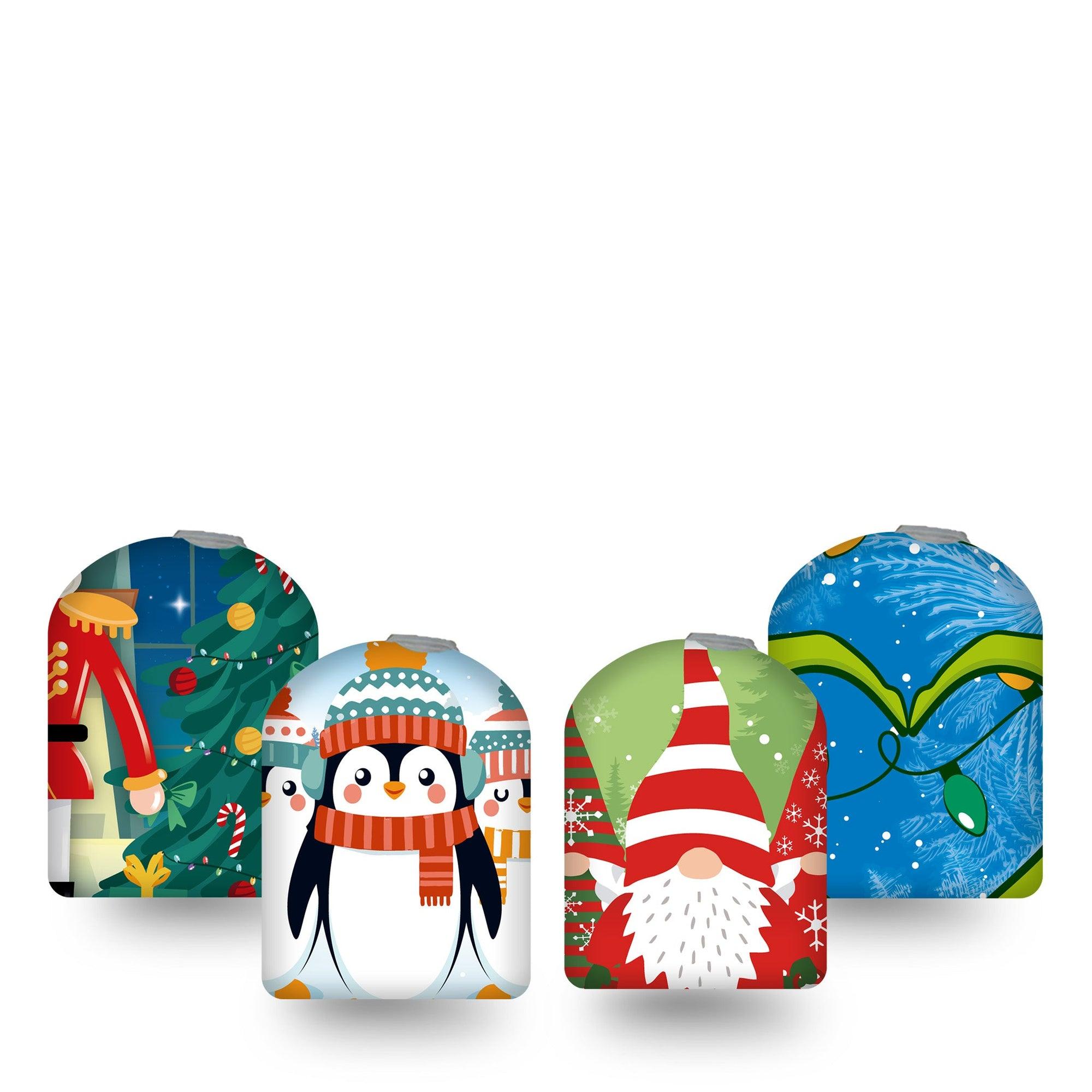 ExpressionMed Christmas Wonders Variety Pack Omnipod Full Wrap Center Sticker 4-Pack Stickers Christmas time artwork Vinyl Decoration Pump Design