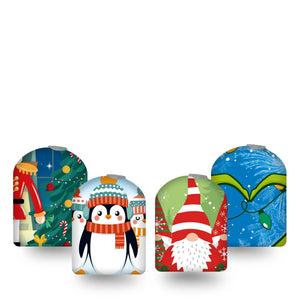 ExpressionMed Christmas Wonders Variety Pack Omnipod Full Wrap Center Sticker 4-Pack Stickers Christmas time artwork Vinyl Decoration Pump Design