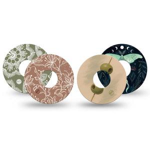 ExpressionMed Olive Grove Freestyle Libre 3 and Libre 3 Plus, 4-Pack Tape Olives and florals Best Covers for CGM