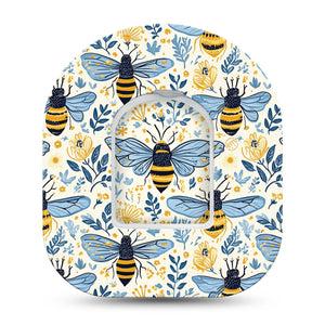 ExpressionMed Busy Bees Omnipod, Single Tape and Single Sticker Florals and bees Decorative Patch For Insulin Pump