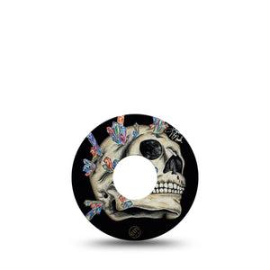 ExpressionMed Crystal Skulls Freestyle Libre 3 Tape Single Crystal-covered Skull Centerpiece Adhesive Tape CGM Design