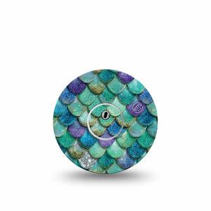 ExpressionMed Mermaid Scales Freestyle Libre 3 and Libre 3 Plus, Single Tape and Single Sticker fantasy sea pattern Accessories for Continuous Glucose Monitor