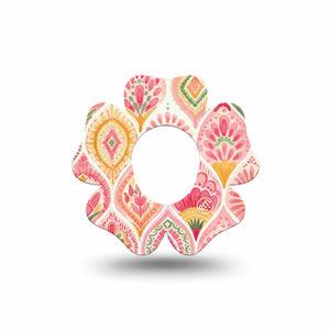 ExpressionMed Blush Dexcom G7 and Dexcom Stelo Glucose Biosensor System Flower, Single Tape light blush tone Adhesive Tape for CGM