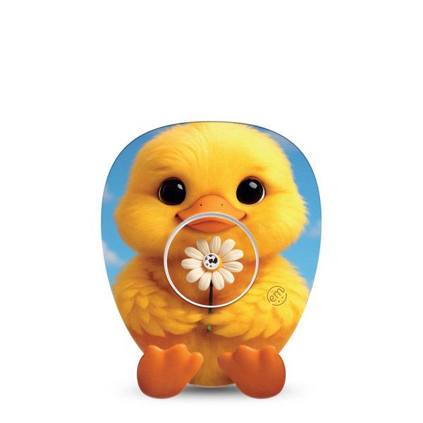ExpressionMed Daisy Duckling Freestyle Libre, Libre 2 Plus, and Abbott Lingo Gumdrop, Single Tape and Single Sticker Duck and floral Overlay Patch for CGM