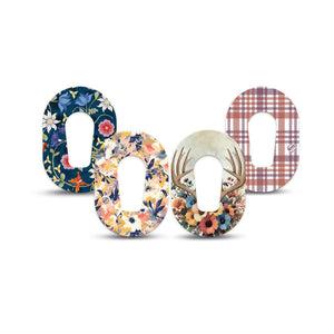 ExpressionMed Antlers & Autumn Variety Pack Dexcom G6 Mini Tape, 4-Pack Tape Variety, Happy Fall Bouquet, Adhesive Tape CGM Design