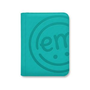 A rich ocean-teal storage book that keeps your colorful ExpressionMed patches visible and neat.