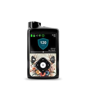 ExpressionMed Floral Antlers MiniMed Pump Sticker, Single Sticker Only Antlers and Florals, Vinyl Decoration Pump Design