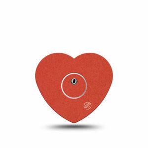 ExpressionMed Cherry Red Freestyle Libre 3 and Libre 3 Plus Heart Shape Tape, Single Tape and Single Sticker Basic Color, Patch CGM Design