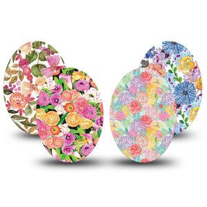 ExpressionMed Bloom Pop Medtronic Guardian Enlite Universal Oval, 4-Pack Tape Spring blooms Best Covers for CGM