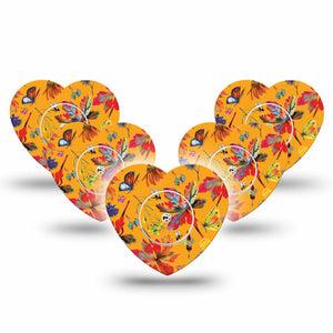 ExpressionMed Buzzing Wings Freestyle Libre 2 and Libre 2 Plus Heart Shape Tape, Abbott Lingo,  5-Pack Tape and 5-Pack Sticker Winged Insects, Adhesive Patch CGM Design