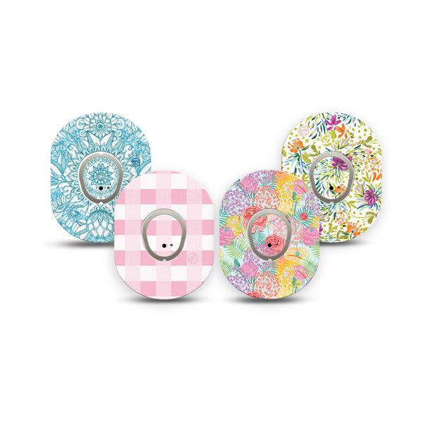 ExpressionMed Fresh Greenery Dexcom G7 and Dexcom Stelo Glucose Biosensor System Mini, tape and sticker  Bright petals Adhesive Tape for CGM