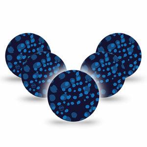 ExpressionMed Blue Drops Freestyle Libre 3 and Libre 3 Plus Overpatch, 5-Pack Tape Blue Toned Droplets, Adhesive Patch CGM Design